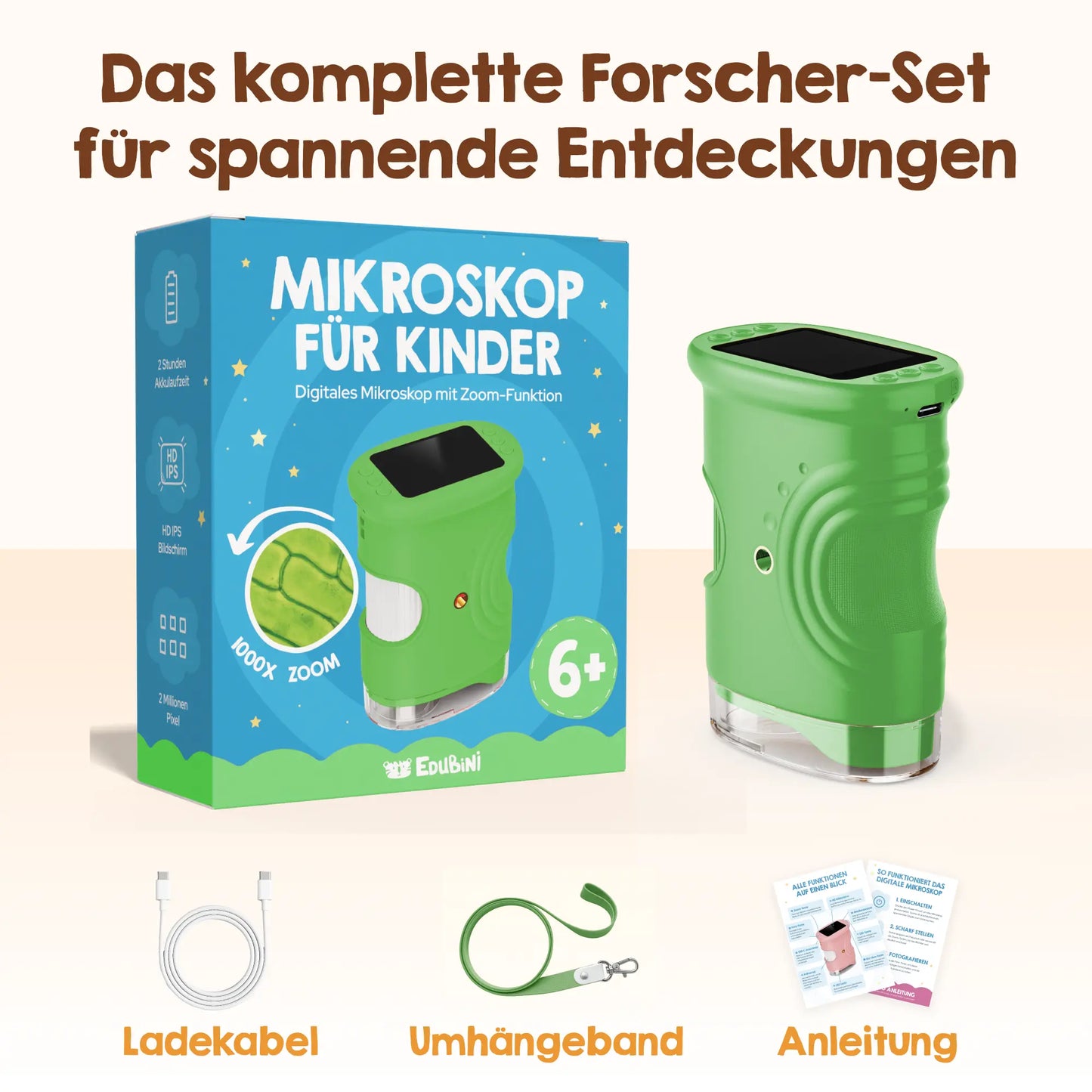 Edubini Abenteuer-Mikroskop für Kinder